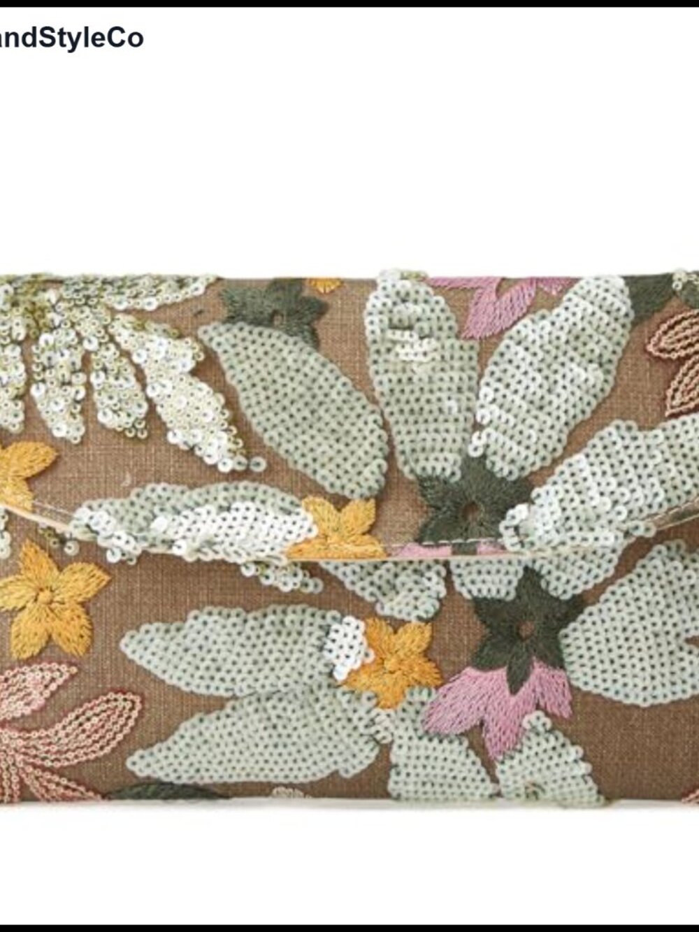 Floral Embroidery Sequin Beaded Evening Clutch Wedding Party Bag